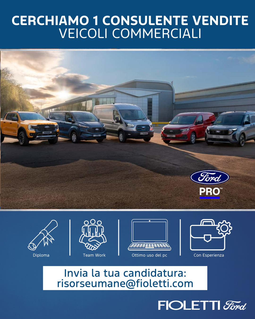 Siamo alla ricerca di un/una Consulente Vendite Veicoli Commerciali