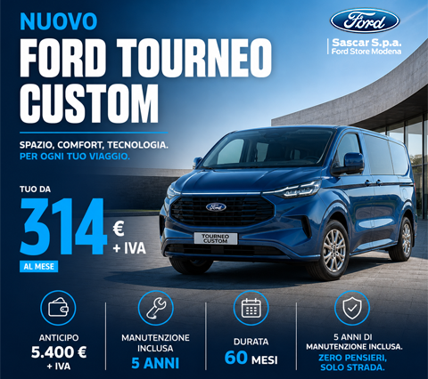 Tourneo Custom a soli € 314 + iva al mese